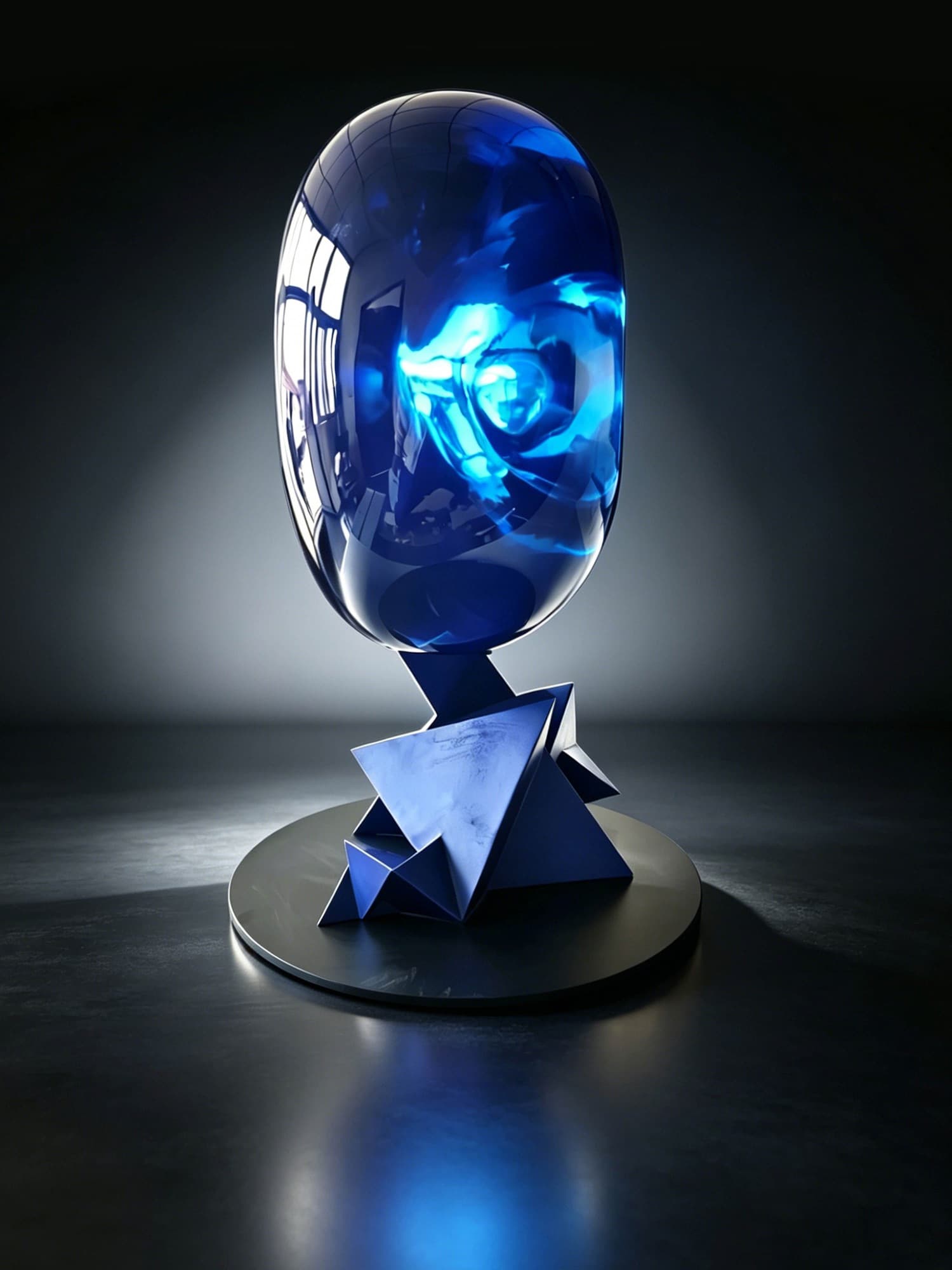 369 Nikola Tesla, blue oval form glowing from within