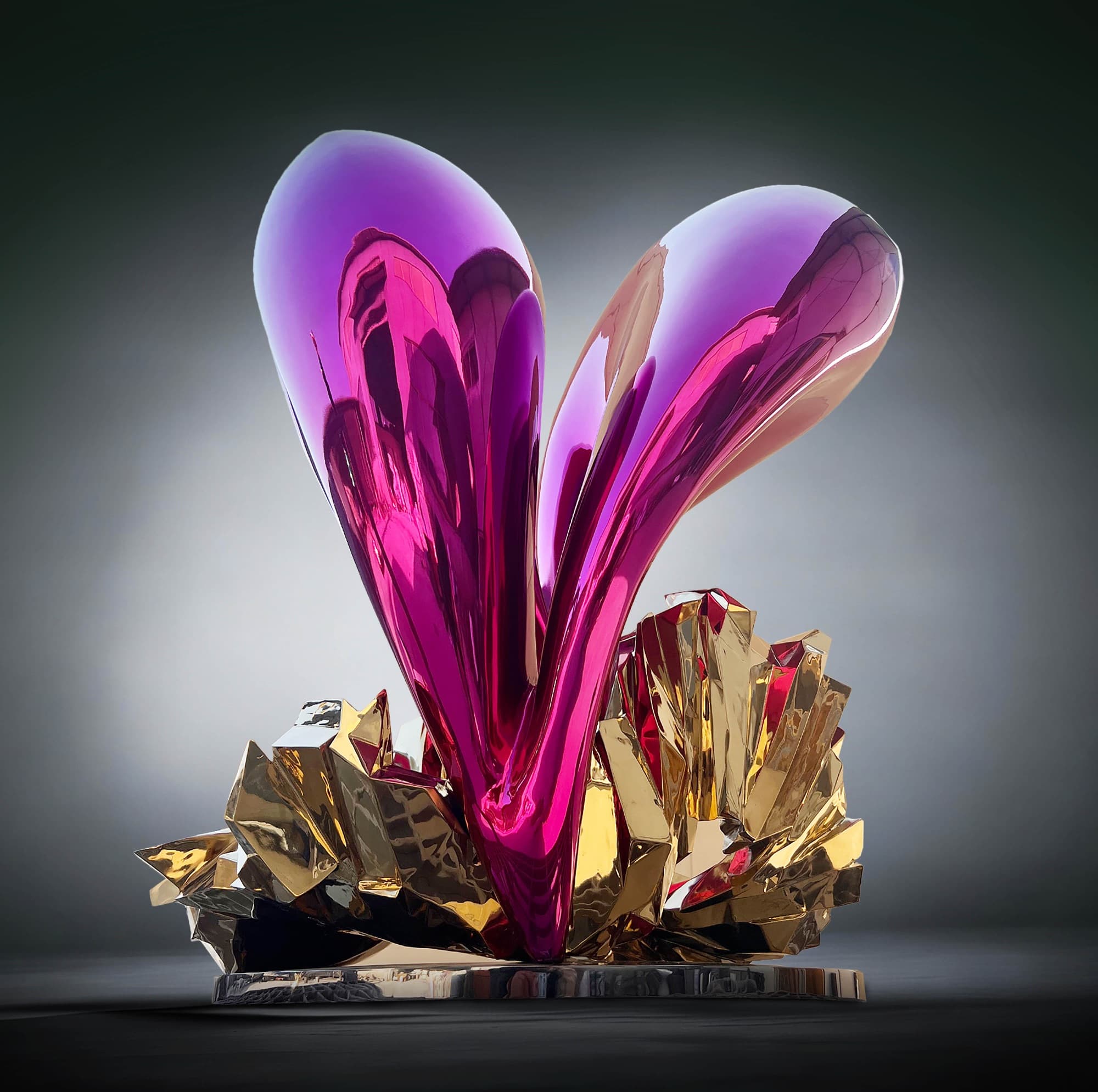 Happy Birthday Mr. President – Marilyn in violet-pink and gold against a dark backdrop